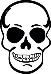 Flat isolated scary skull. Halloween skull illustration vector.