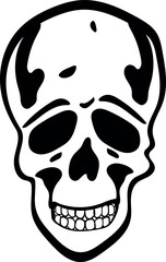 Flat isolated scary skull. Halloween skull illustration vector.