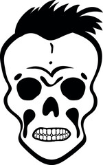 Flat isolated scary skull. Halloween skull illustration vector.