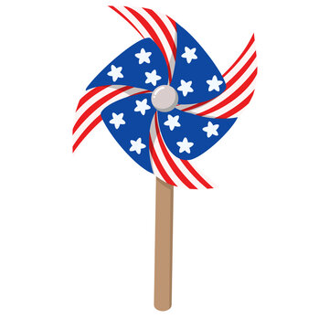 patriotic pinwheel with american flag design
