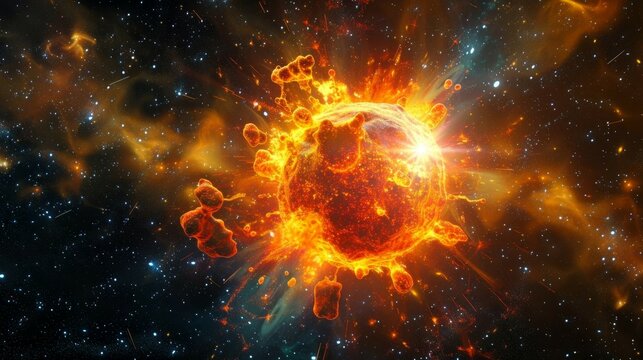 107 Breathtaking 3D cartoon cosmic phenomenon of a newborn star nursery