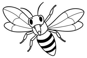 bee screams icon vector outline illustration