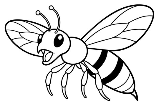 recommend clip art: bee screams icon vector outline illustration