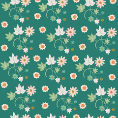 Seamless flower pattern design vector. Floral print for fabric.