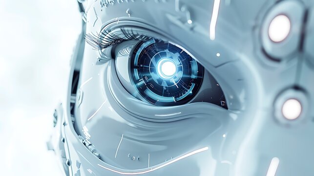 Futuristic AI Training Products Display with Blank White Center on White Background for Online Banner Purchase Page