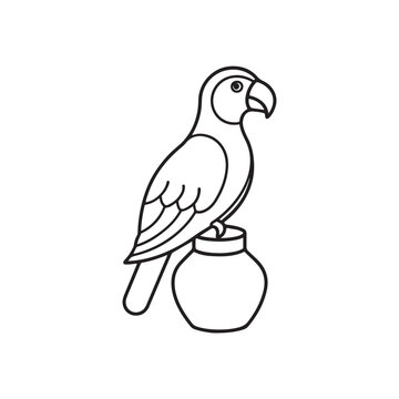 recommend clip art: Vectir parrots line art and illustration, hand drawing,
                    