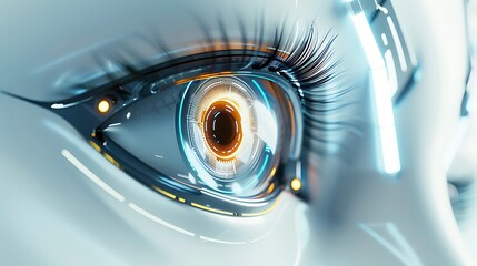 Futuristic AI Training Products Showcase on White Background with Blank Space for Text.