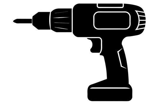 drill machine silhouette vector illustration 