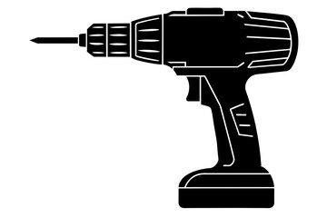 drill machine silhouette vector illustration 