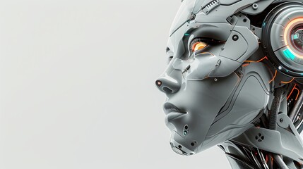 Fototapeta premium Futuristic AI Training Products Display with Blank Center on White Background - Ideal for Banner Ads and Product Pages