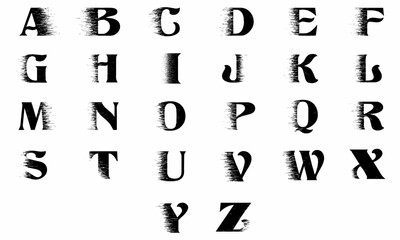 Alphabet Line Art Illustration Flat Design