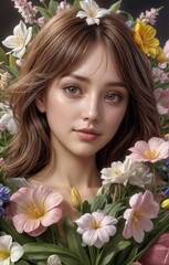 Naklejka premium Spring Woman 