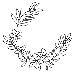 Wreath of floral and flower illustration.