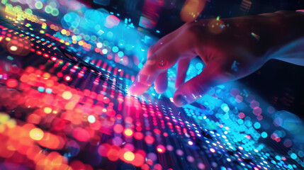  Hand Floating Over Dynamic Interface, Starting Sequence, digital technology