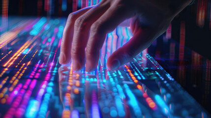  Hand Floating Over Dynamic Interface, Starting Sequence, digital technology