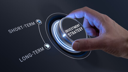 Investment and finance strategy for short-term and long-term profit. Businessman selecting best ROI...