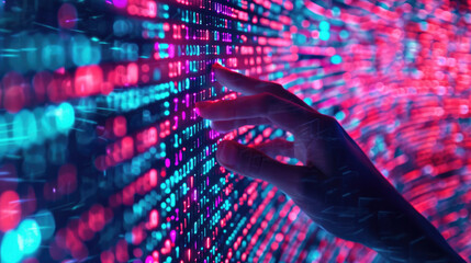  Hand Floating Over Dynamic Interface, Starting Sequence, digital technology