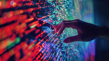  Hand Floating Over Dynamic Interface, Starting Sequence, digital technology