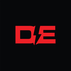Obraz premium DE logo design. Initial letter DE logo design
