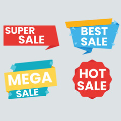 Sale tags collection. Special offer, big sale, discount, best price, mega sale banner set.