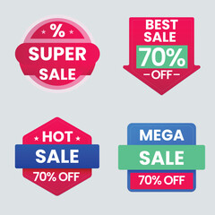 Sale tags collection. Special offer, big sale, discount, best price, mega sale banner set.
