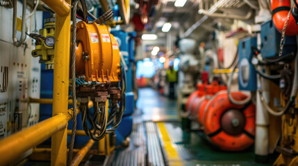 Well-Arranged Safety Gear on Oil Rig Showcasing Industry's Focus on Worker Safety