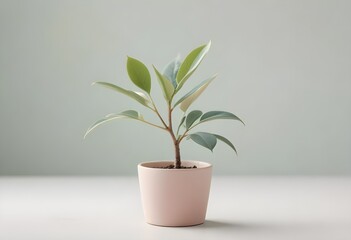 Minimalist plants and flowers on a clean background. wallpaper, mock up, minimal, aesthetic.