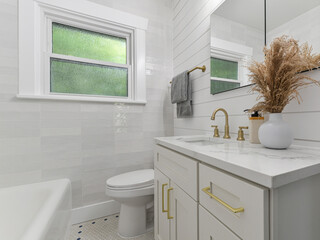 Modern residential bathroom interior