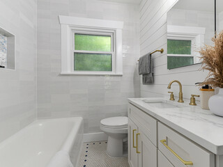 Modern residential bathroom interior