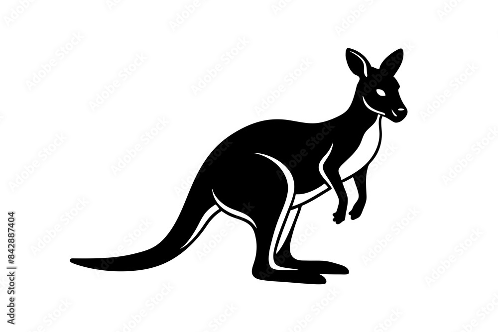 Canvas Prints kangaroo silhouette vector illustration