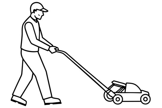 recommend clip art: mow hay vector outline illustration