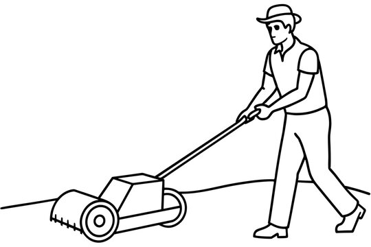 recommend clip art: mow hay vector outline illustration