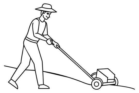 recommend clip art: mow hay vector outline illustration