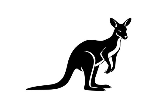 recommend clip art: kangaroo silhouette vector illustration