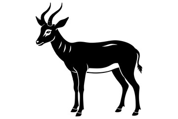 saiga antelope silhouette vector illustration