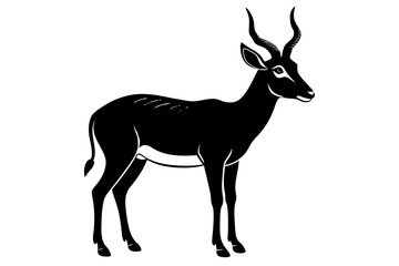 saiga antelope silhouette vector illustration