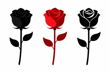 rose flower silhouette vector illustration