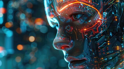 Obraz premium Conceptual technology illustration of artificial intelligence