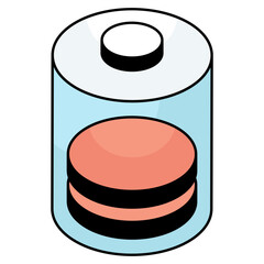 An icon design of battery cell