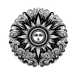 Sun ornamental round ornament