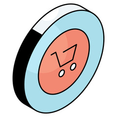 Obraz premium Shopping cart icon, editable vector