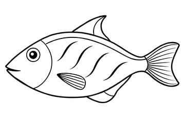 triggerfish line art vector illustration