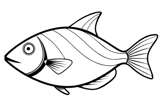 recommend clip art: triggerfish line art vector illustration