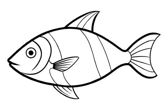 recommend clip art: triggerfish line art vector illustration