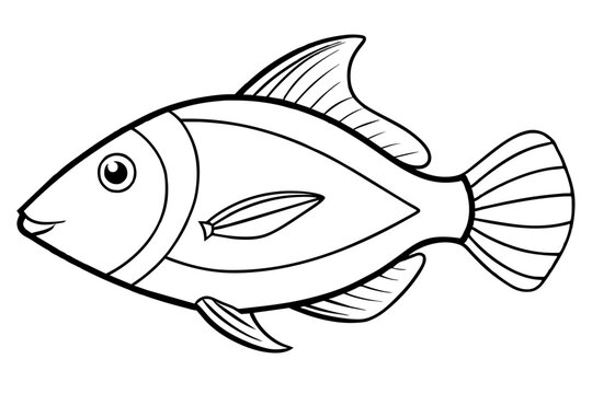 recommend clip art: triggerfish line art vector illustration