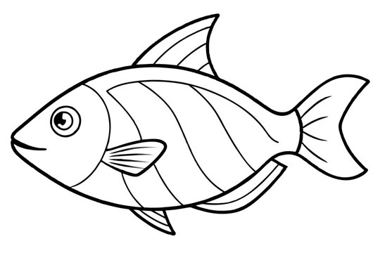 recommend clip art: triggerfish line art vector illustration
