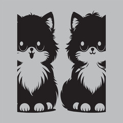 A cute dog silhouette vector art illustration