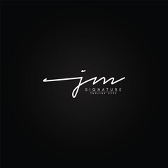 JM Simple Signature Logo - Handwritten Vector Template for J and M Logo