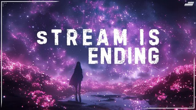 Animated Twitch Screens Space Girl for Stream - Ending Media background. Twitch package overlays, panels. Twitch screens. Media overlay for stream. Animated background for stream on twitch.