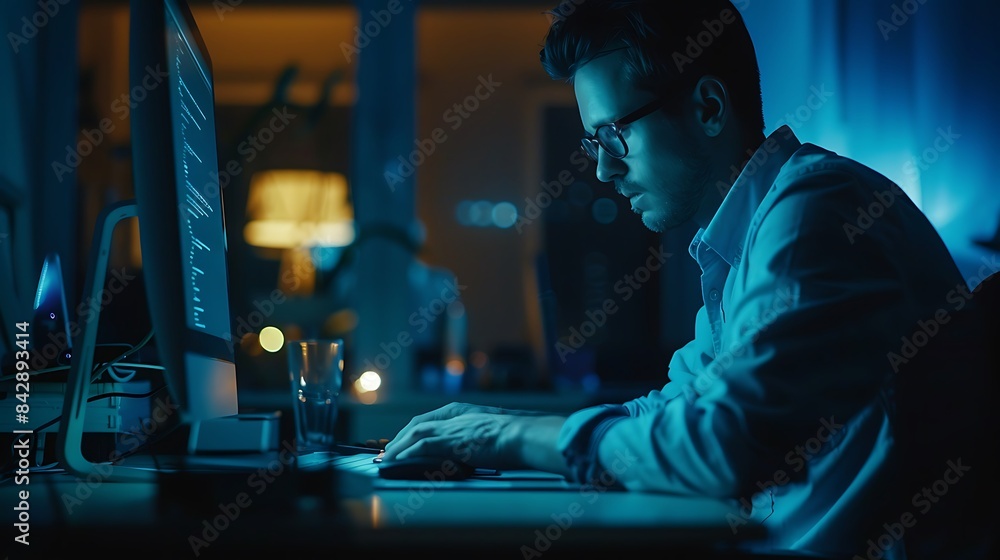 Fototapete creative coding: portrait of a software developer crafting digital solutions with passion and precis